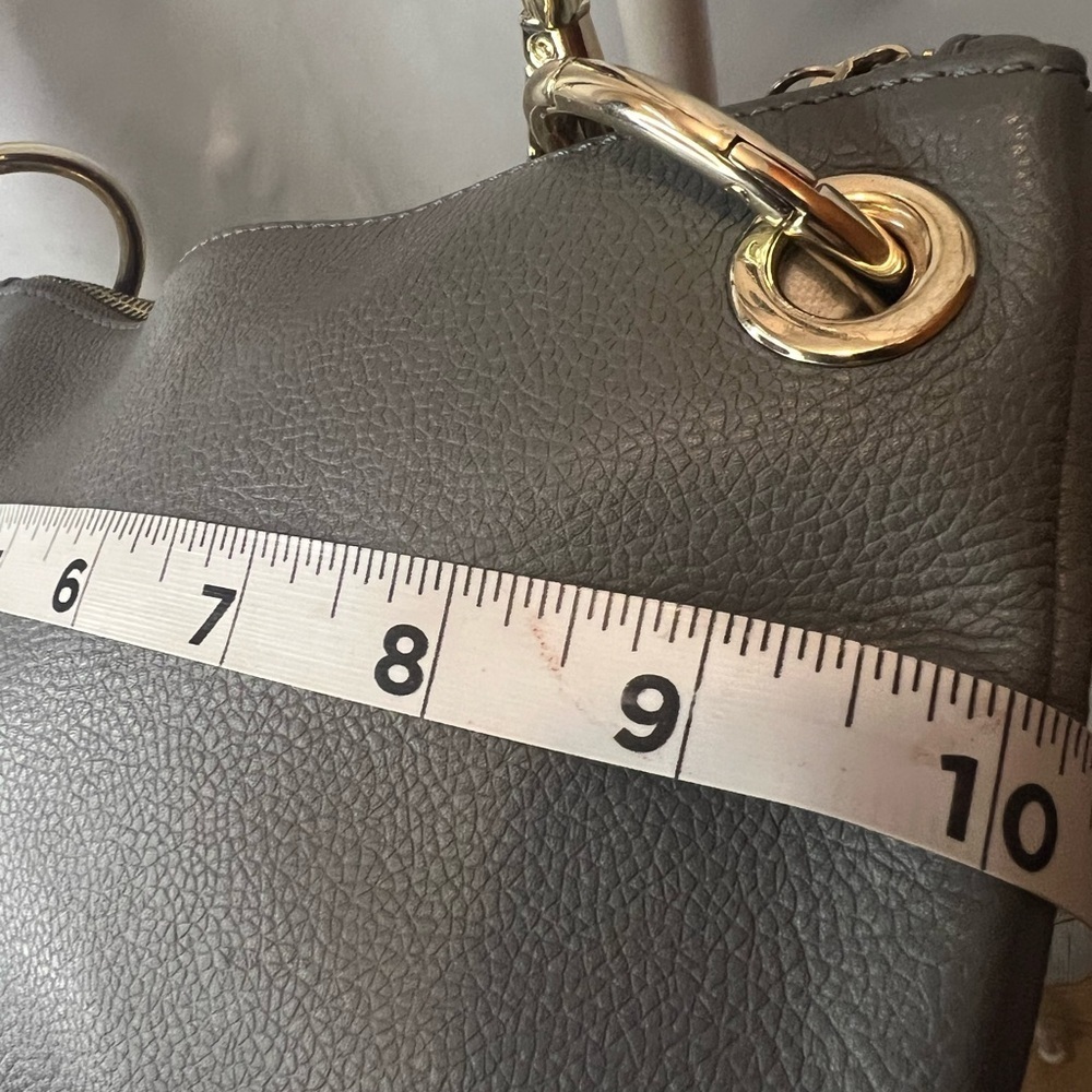 Tic Tac Toe The Moon Bag Grey Bolivians Paris Top Grain Leather - Picture 8 of 9